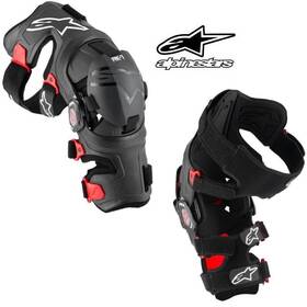 106851b Alpinestars Rk-7 Plasma Adult Offroad Atv Black/red Knee Braces Set - Pick Size