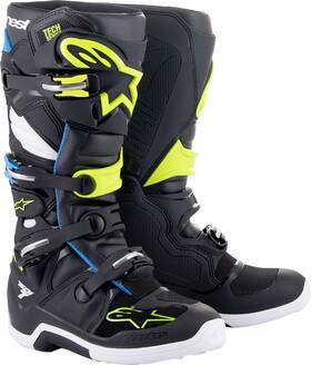 2012014-1795-11 Alpinestars Tech 7 Boots 11 Black/blue/yellow Fluorescent