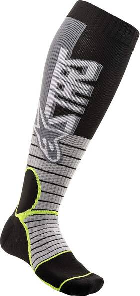 4701520-905-m Alpinestars Mx Pro Socks Cool Grey/yellow Medium