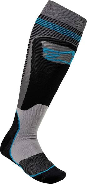 4701820-1079-l Alpinestars Mx Plus-1 Socks Black/cyan Lg