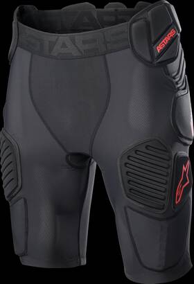 6507523-13-m Alpinestars Bionic Pro Protection Shorts - Black/red Medium