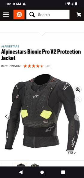 6545620-155-s Alpinestars 6545620-155-s/m Bionic Pro V2 Protection Jacket Size S Black/yellow