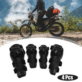 Automall Tech 782685587525 4pcs Motorcycle Knee Elbow Pads Protector With Adjustable Strap For Adults Black