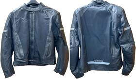 101444 Axo Pre-owed Double Sport Leather Jacket Black Size Xl #