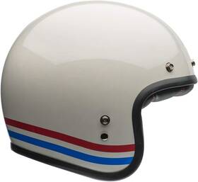 7153126 Bell Custom 500 Helmet Stripes Pearl White Medium