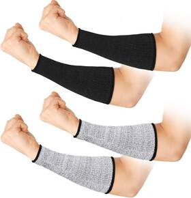 Arm-03 Brand Geyoga 2 Pairs Cut Resistant Sleeve Arm Protection 8.6 X 3.7 Inches Black Gray