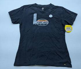 2863650990 Can Am Can-am Ladies V-neck Aged Cracked Logo New Tee Size L