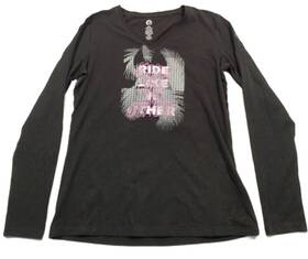 4542031290 Can-am Womens Long Sleeve Paradise Tee Black S Large Powersports