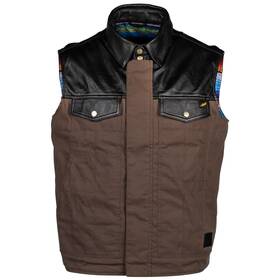 Cortech 8106-0114-08 Bandito Leather Mens Street Motorcycle Vest - Brown / 2x-large