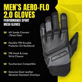 Cortech 8334-0109-05 Mens Aero-flo 2.0 Motorcycle Gloves