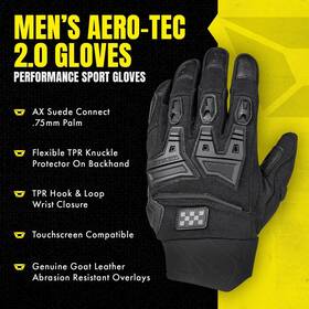 Cortech 8338-0101-09 Mens Aero-tec 2.0 Motorcycle Gloves