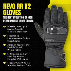 Cortech 8434-0005-07 Revo Rr V2 Motorcycle Gloves