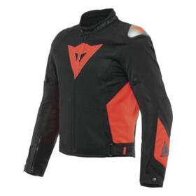 201735241-628-52 Dainese Mens Energyca Air Tex Jacket - Black/fluo-red Us Size 42