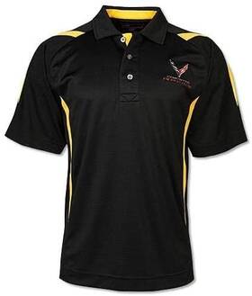 Rw-pn961 Davies Corvette C8 Racing Pegasus Polo Shirt Black/yellow Xx-large Black