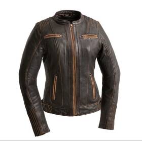 Fil198chlz First Manufacturing New Womans Electra Motorcycle Leather Jacket Small