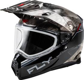 Fly Racing 191361424731 Trekker Cw Conceal Helmet Dual Shld Black/grey/white Xs