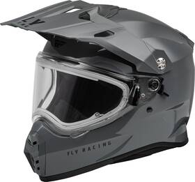 Fly Racing 191361425264 Trekker Cw Solid Helmet Elec Shld Grey 2x