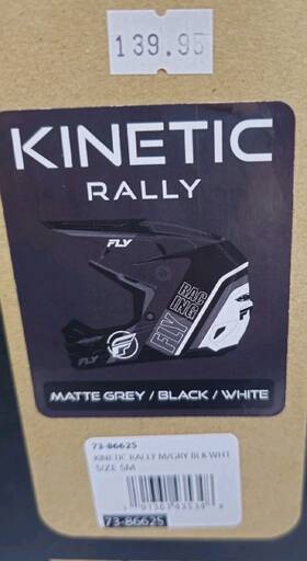 Fly Racing 191361435348 Adult Kinetic Rally Matte Grey Black White Offroad Helmet Small New