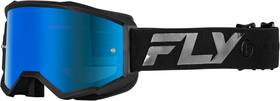 Fly Racing 191361474392 Zone Goggle Black/black With Sky Blue Mirror/smoke Lensftlens