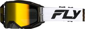 Fly Racing 191361474484 Zone Pro Goggle White/blk/gold With Gold Mirror/smoke Lensftlens