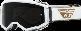 37-51503 Fly Racing Gold/white With Dark Smoke/smoke Lens Zone Goggle