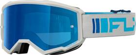 37-51523 Fly Racing Zone Goggle Silver/blue Fits With Dark Blue Mirror/smoke Lens