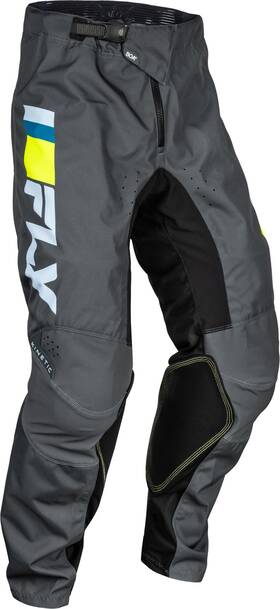 377-43118 Fly Racing Kinetic Prix Youth Pants Ice Grey/charcoal/hi-vis 18 Inch