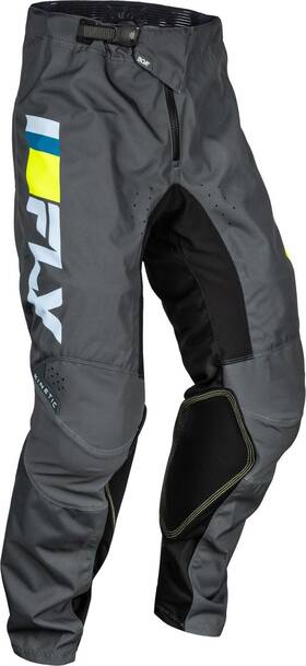 377-53618 Fly Racing Kinetic Prix Youth Pants Ice Grey/charcoal/hi-vis 18 Inch
