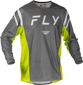 379-3142x Fly Racing Kinetic Mesh Center Jersey Grey/white/hi Vis 2x - Breathable