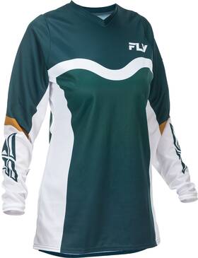 379-8222x Fly Racing For Womens F 16 Jersey Teal/white/gold 2x
