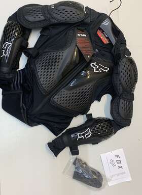 24018-001-m Fox Racing Mens Black Titan Sport Jacket Vented Protection High Impact Coverage