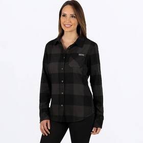 231209-0810-07 Fxr Womens Timber Flannel Shirt Small Charcoal/black