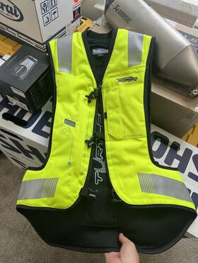 He-vy2-xl Helite Turtle 2 Motorcycle Air Safety Vest Yellow Size Large