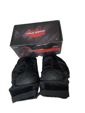 848766 Icon Field Armor Street Motor Cycle Knee Guards Black Lg/xl