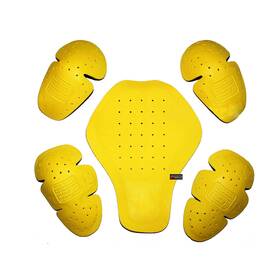 3sheet-yellow-u Jackets 4 Bikes 5pc Eva Motorcycle Ce Certified Armor Pads Back Shoulder And Elbows Amor