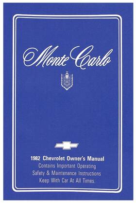 Jegs 90981 Owners Manual For 1982 Chevrolet Monte Carlo Original Reprint