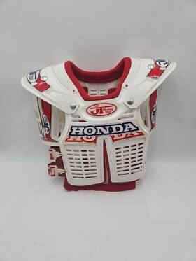 Jt Racing V-2000 Vintage Honda Usa Mx Motocross Chest Protector White/red/ Blue