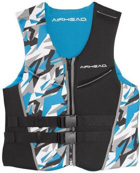 15002-10-b-bl Kwik Tek Airhead Camo Cool Mens Kwik-dry Neolite Vest Blue Large