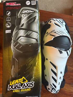 Leatt 009698989448 Axis Dual Knee And Shin Guard L/xl White