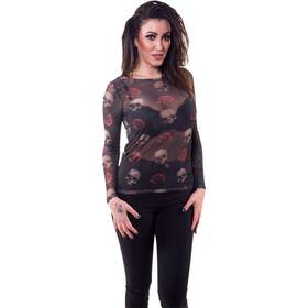 La20614s Lethal Threat Floating Skulls Womens Sheer Long-sleeve Shirts
