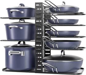 Odr-38cm Official Pots And Pans Organizer Under Cabinet Adjustable 8-tier Pot Organizers Inside