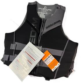 2859420990 Sea-doo Freedom Adult Life Jacket Black Gray Mens Large 2859420990 Sea-doo Freedom Adult Life Jacket Black Gray Mens Large