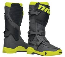 3410-2749 Thor Inch Radial Mx Motocross Boots Medial-abrasion Plate Gray/flo Mens 11