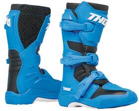 3411-0735 Thor Inch Blitz Xr Motorcycle Boots Mx Motocross Shin Plate Blue/black Youth Size 5