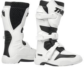 3411-0747 Thor Inch Blitz Xr Motorcycle Boots Mx Motocross Shin Plate White Youth Size 3
