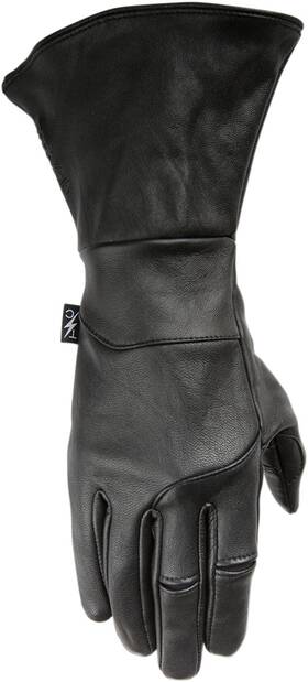 Sgi-01-11 Thrashin Supply Co. Black Siege Gauntlet Insulated Leather Gloves Sm