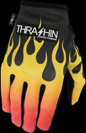 Sv1-07-10 Thrashin Supply Co. Flame Stealth Gloves Lg