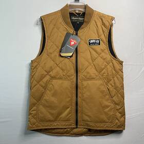 871472012tld Troy Lee Designs Ruckus Ride Vest Medium Tan Mono Dark Canvas Quilted Zip Up Nwt