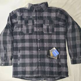 Vance Leather Hmm-1504-gb Leathers Mens C.e. Armored Motorcycle Grey/black Flannel Shirt - Size Xl