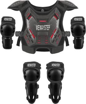 Wewaystep 794677881580 Kids Dirt Bike Gear Chest Protector Motocross Motorcycle Body Black